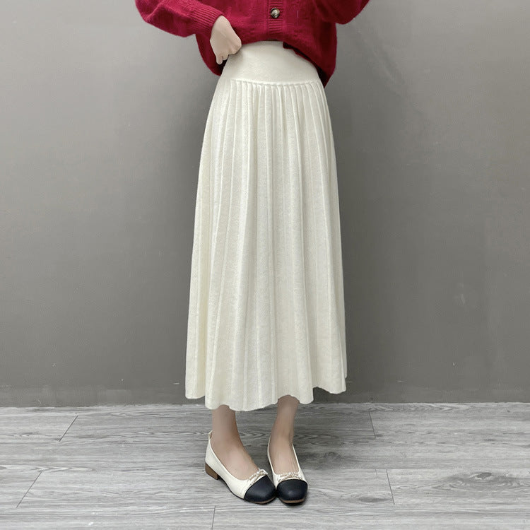 Women’s Cashmere-Wool Pleated Skirt
