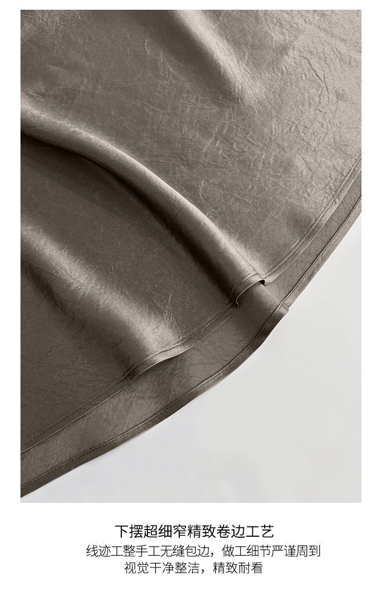 Women’s Pleated Satin-Style Dress
