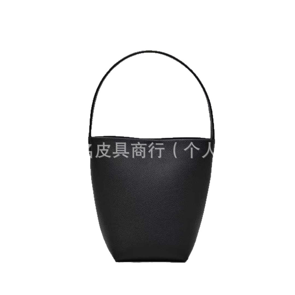 Genuine Leather Bucket Tote Bag