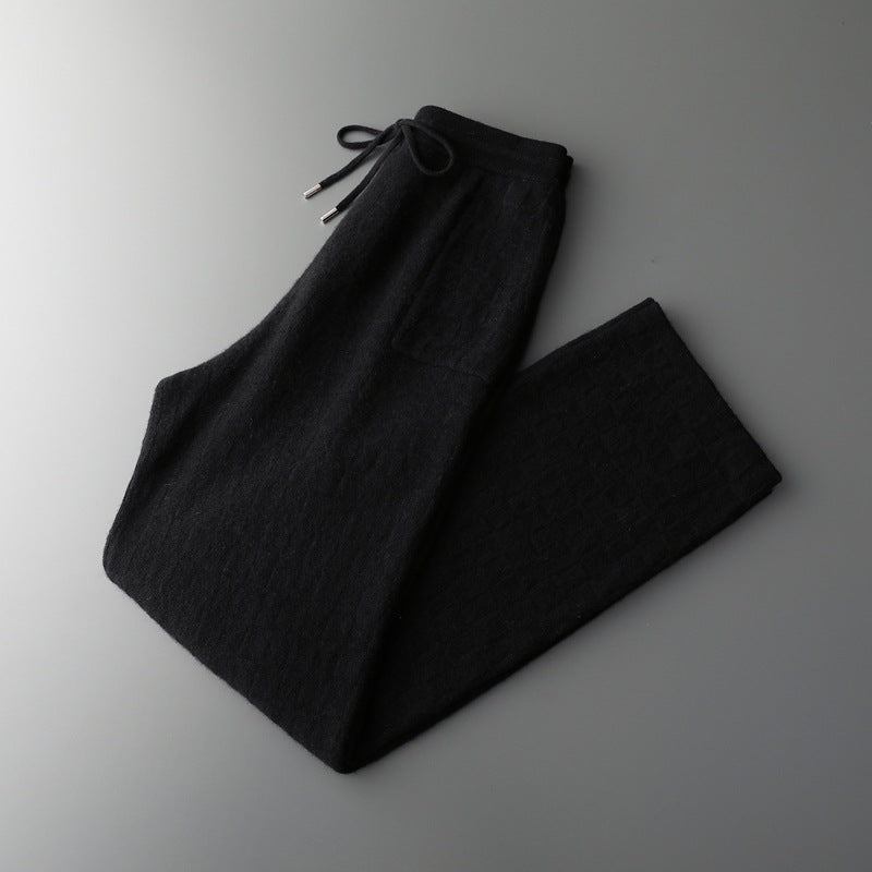 Men’s Cashmere-Style Wide-Leg Pants