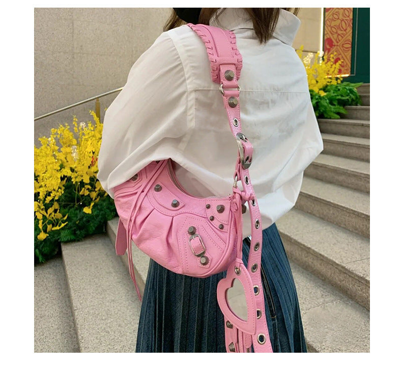 Crescent Genuine Leather Crossbody Bag