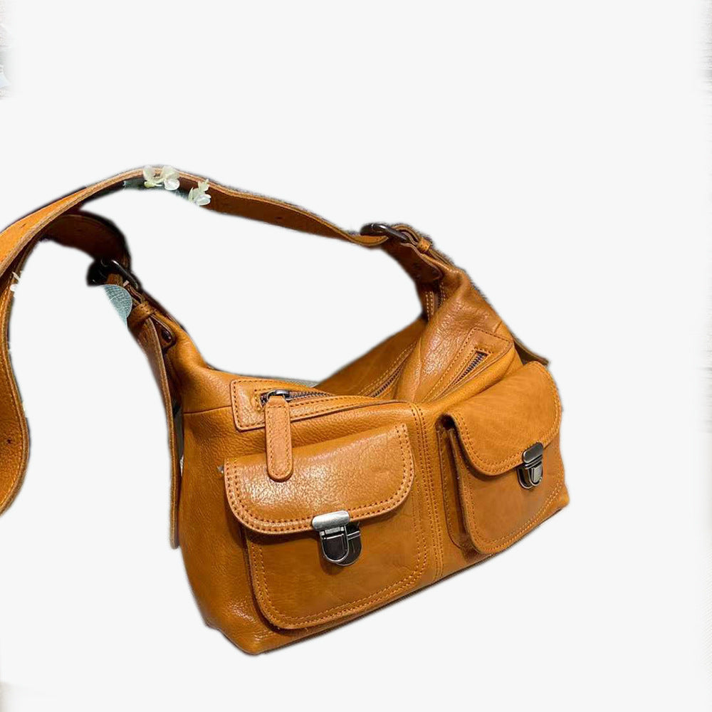 Vegetable-Tanned Leather Shoulder Bag