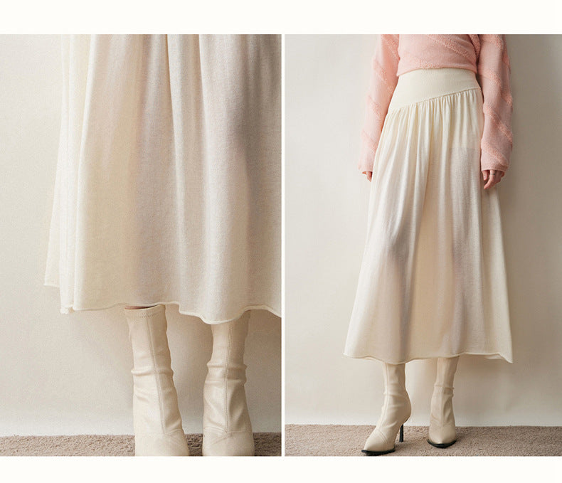 Women’s Cashmere-Wool Pleated Skirt