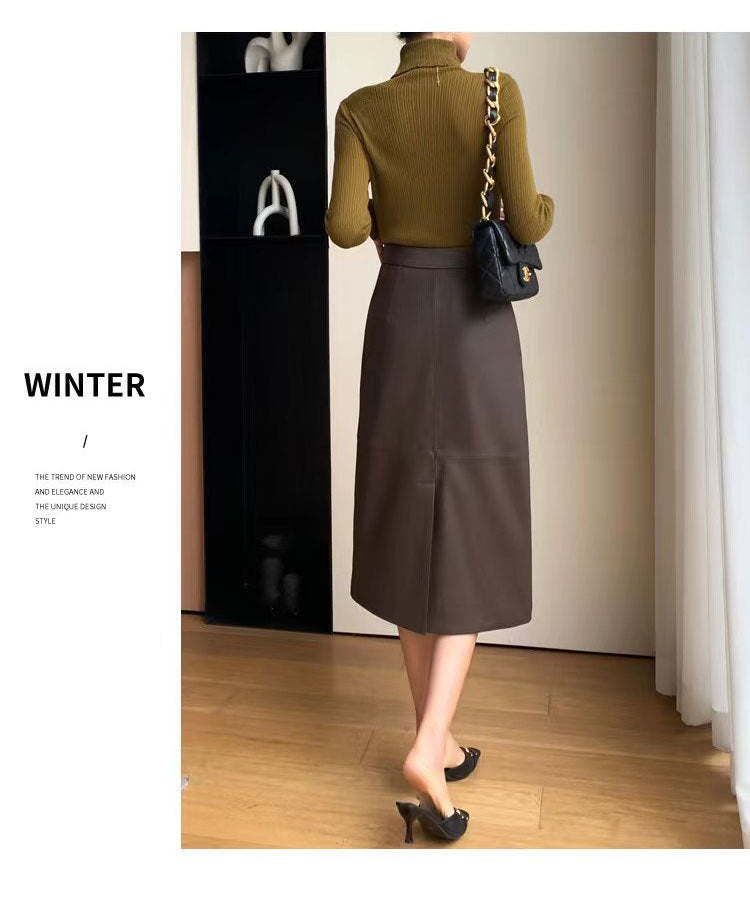 Women’s Sheepskin Leather A-Line Dress