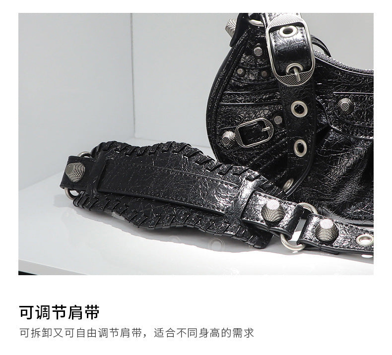 Crescent Genuine Leather Crossbody Bag