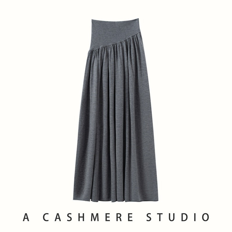 Women’s Cashmere-Wool Pleated Skirt