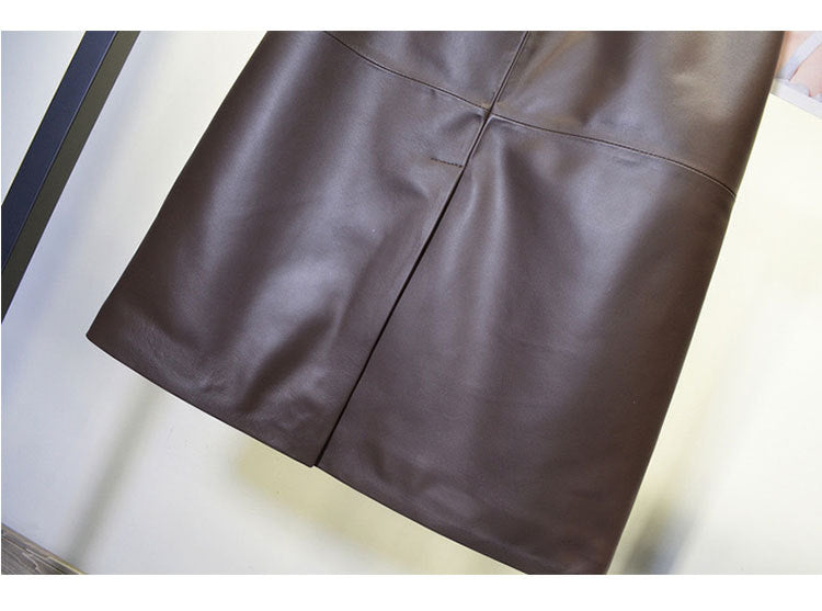 Women’s Sheepskin Leather A-Line Dress