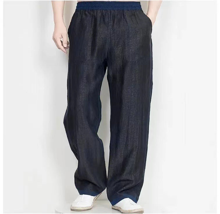 Men’s Mulberry Silk Straight-Leg Pants