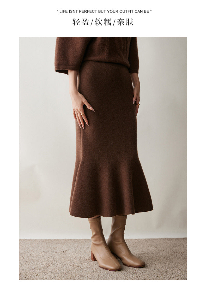 Women’s Cashmere-Wool Fishtail Skirt