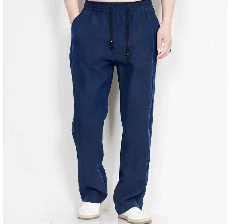Men’s Mulberry Silk Straight-Leg Pants