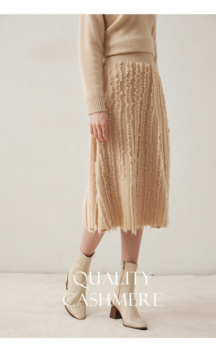 Women’s Cashmere A-Line Midi Skirt