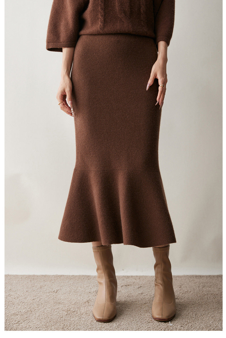 Women’s Cashmere-Wool Fishtail Skirt
