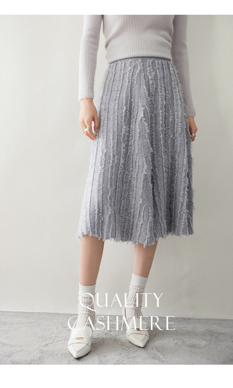 Women’s Cashmere A-Line Midi Skirt