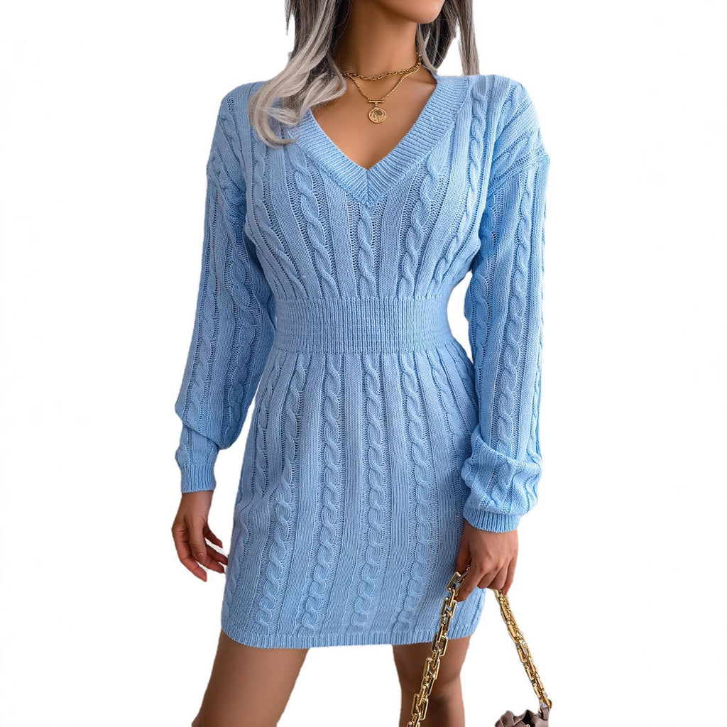 Twist-Waist Sweater Dress