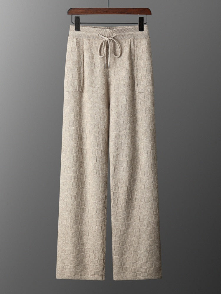 Men’s Cashmere-Style Wide-Leg Pants