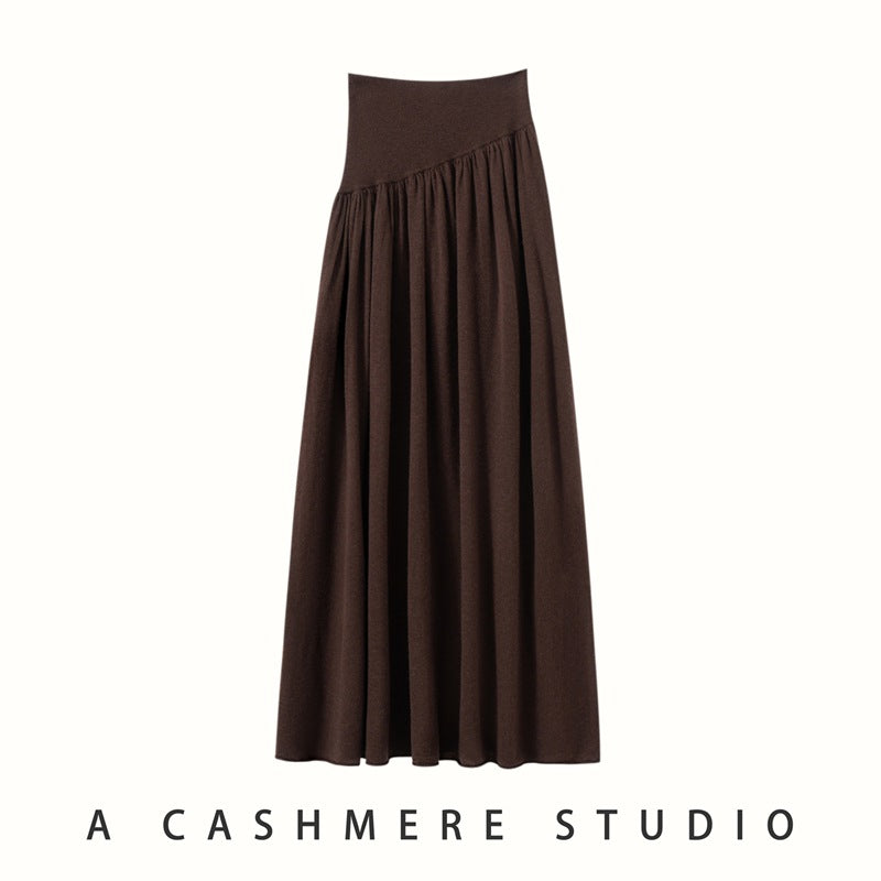 Women’s Cashmere-Wool Pleated Skirt