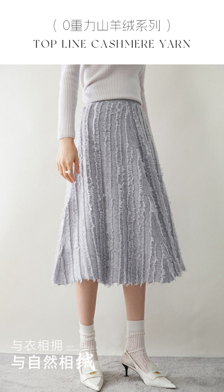 Women’s Cashmere A-Line Midi Skirt