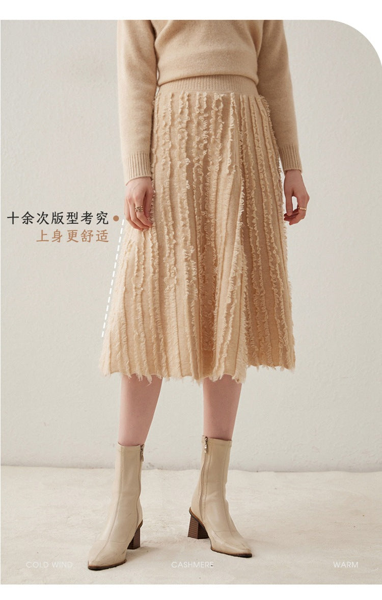 Women’s Cashmere A-Line Midi Skirt