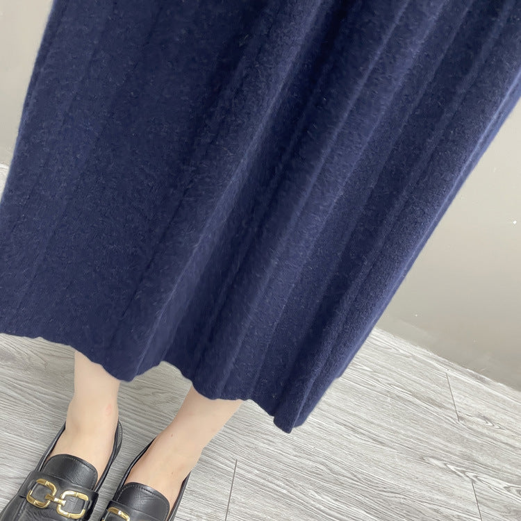 Women’s Cashmere-Wool Pleated Skirt