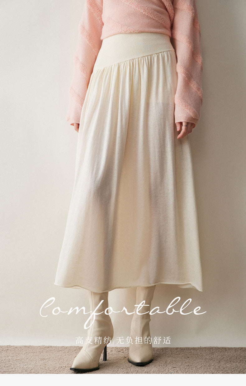 Women’s Cashmere-Wool Pleated Skirt