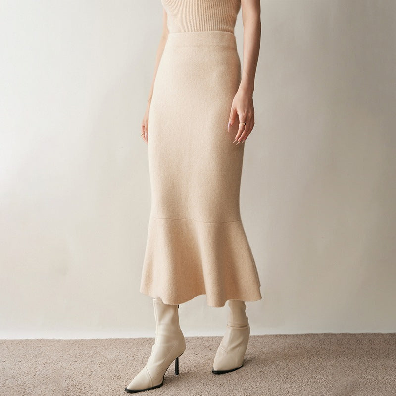 Women’s Cashmere-Wool Fishtail Skirt