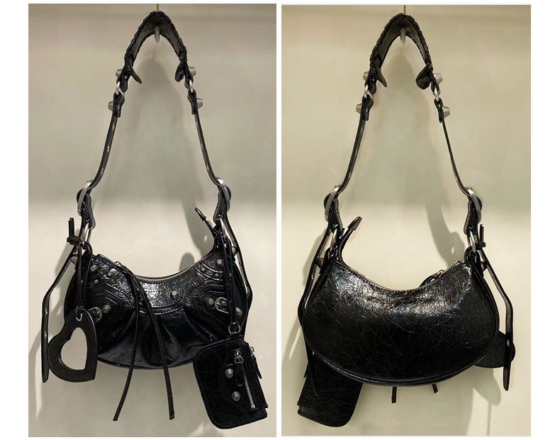 Crescent Genuine Leather Crossbody Bag