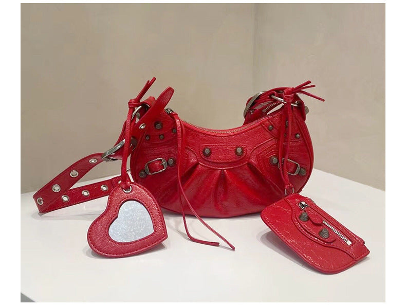 Crescent Genuine Leather Crossbody Bag