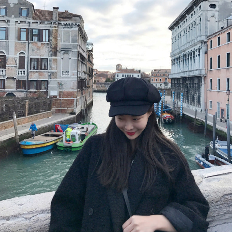 Retro Wool Newsboy Cap
