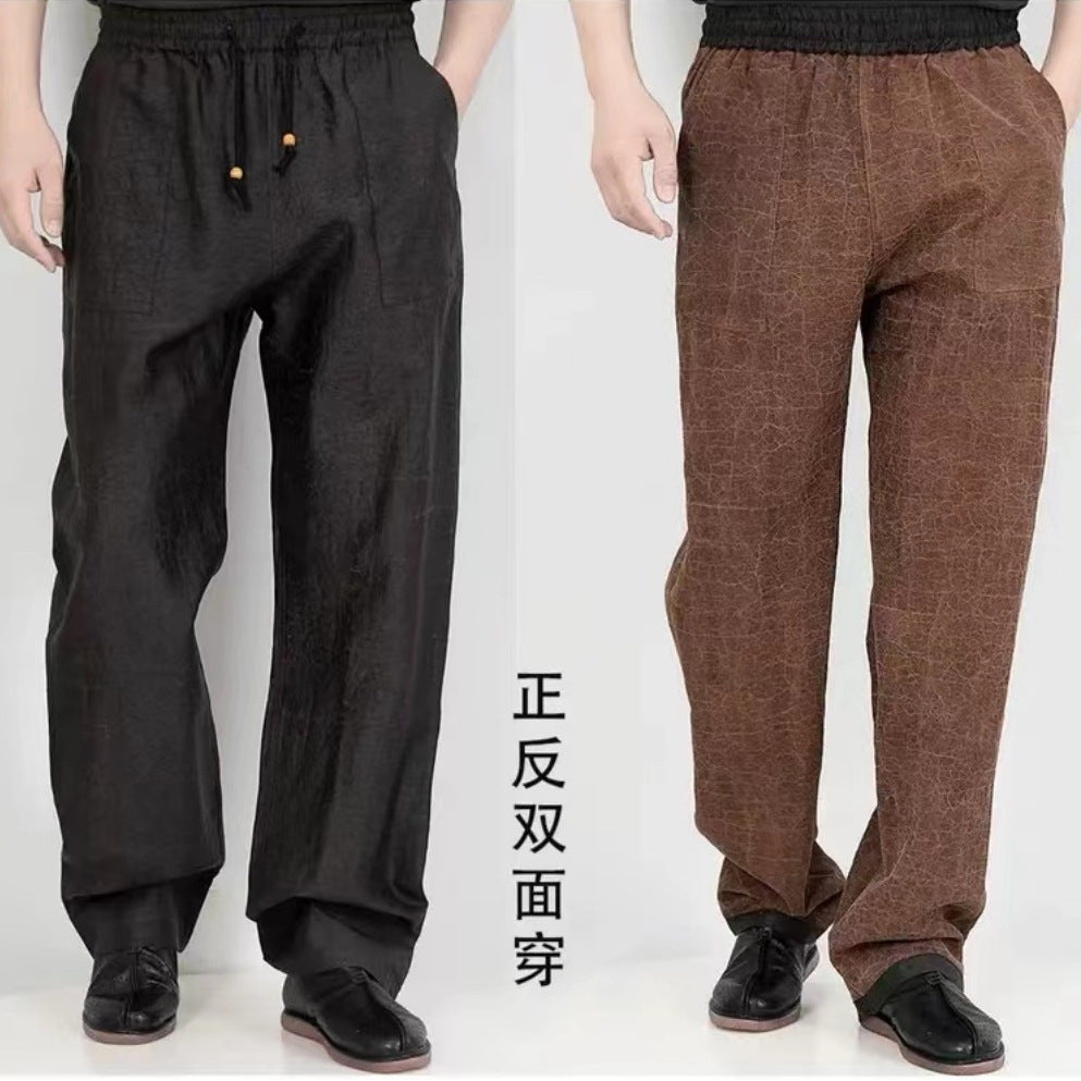 Men’s Mulberry Silk Straight-Leg Pants