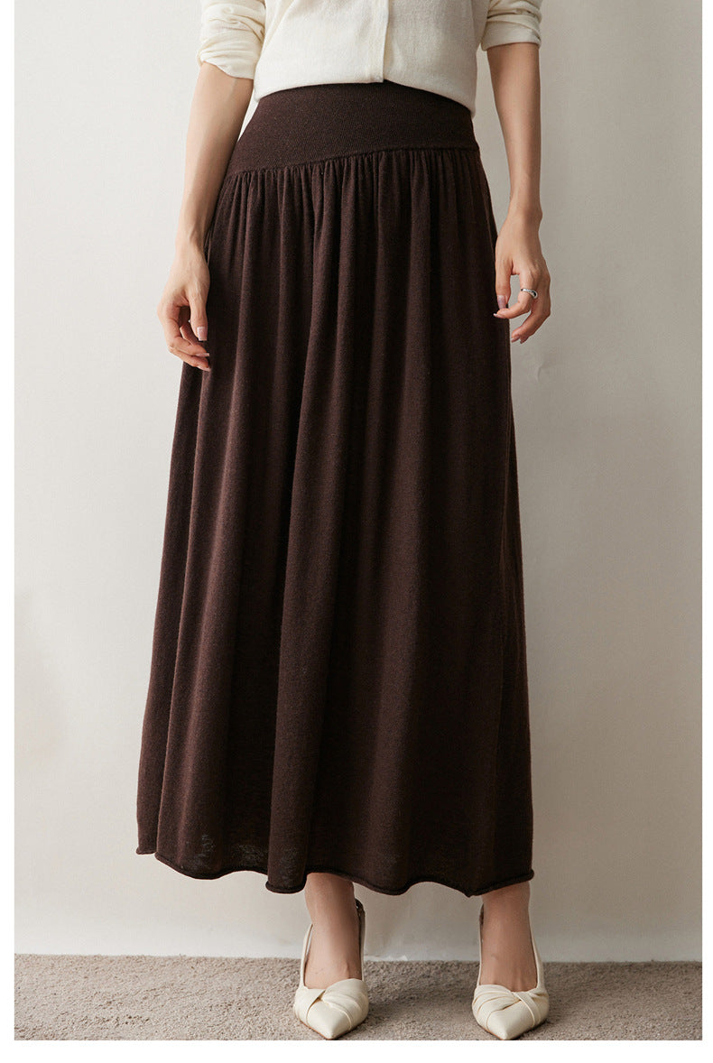 Women’s Cashmere-Wool Pleated Skirt