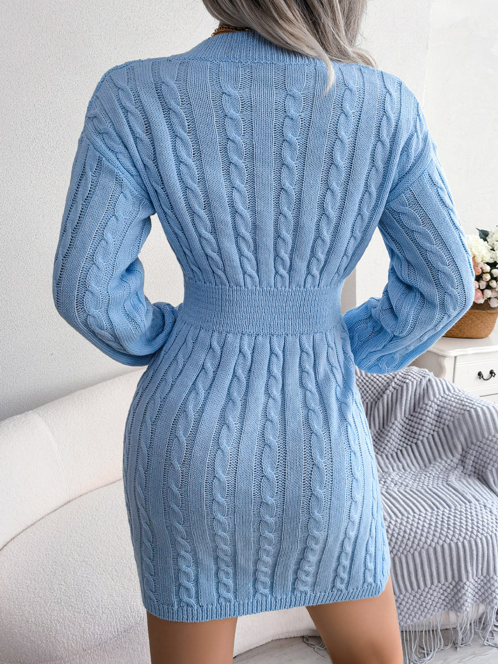 Twist-Waist Sweater Dress