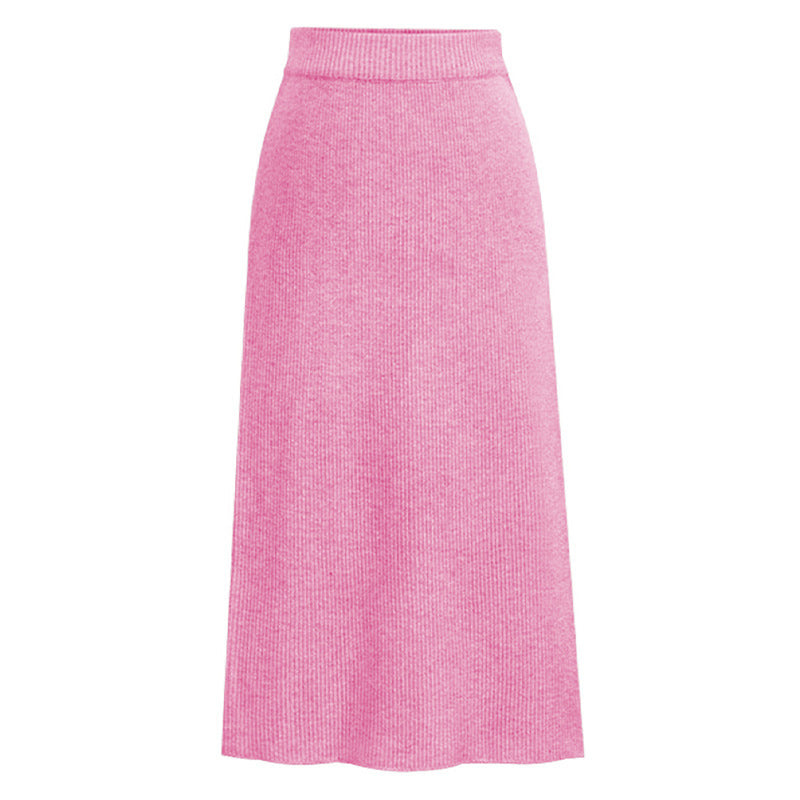 High-Waist Wool-Style Skirt