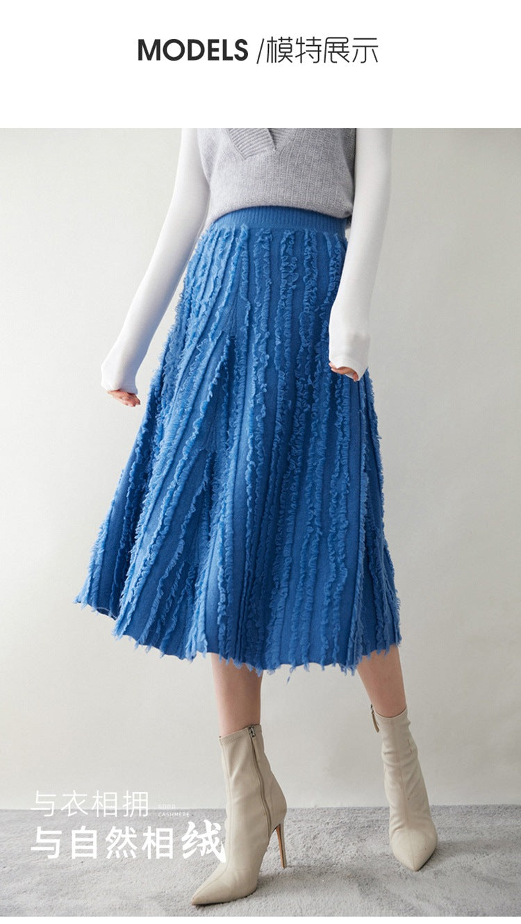 Women’s Cashmere A-Line Midi Skirt