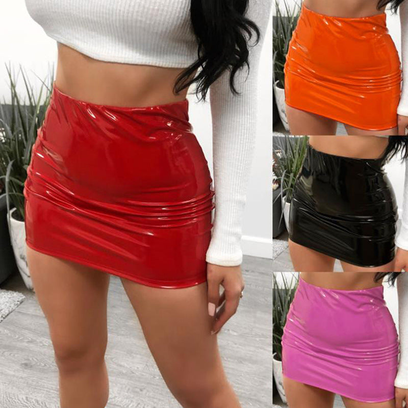 Glossy PU Mini Skirt