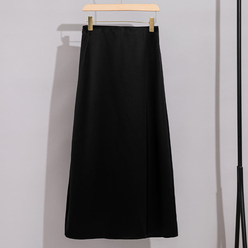 Women’s Acetate High-Waist Slit Skirt