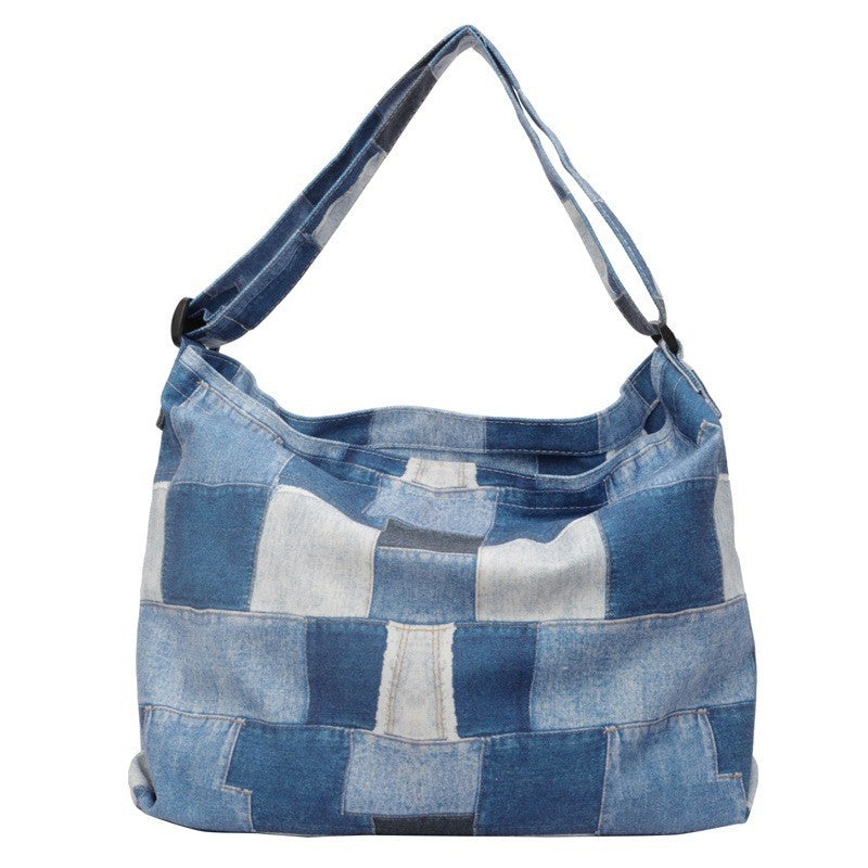 Retro Contrast-Color Shoulder Bag