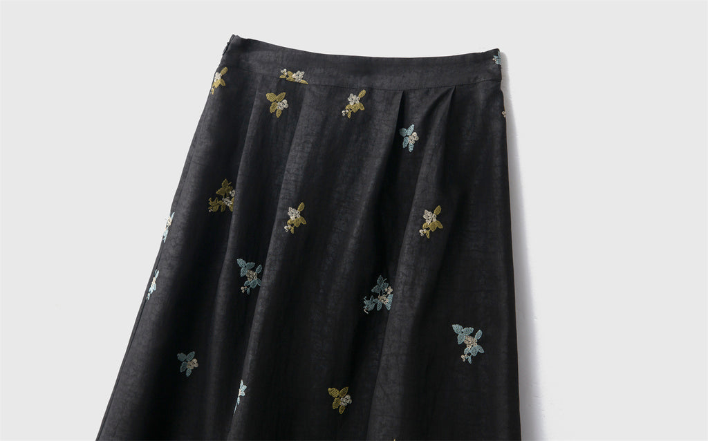 Women’s Mulberry Silk Embroidered Skirt