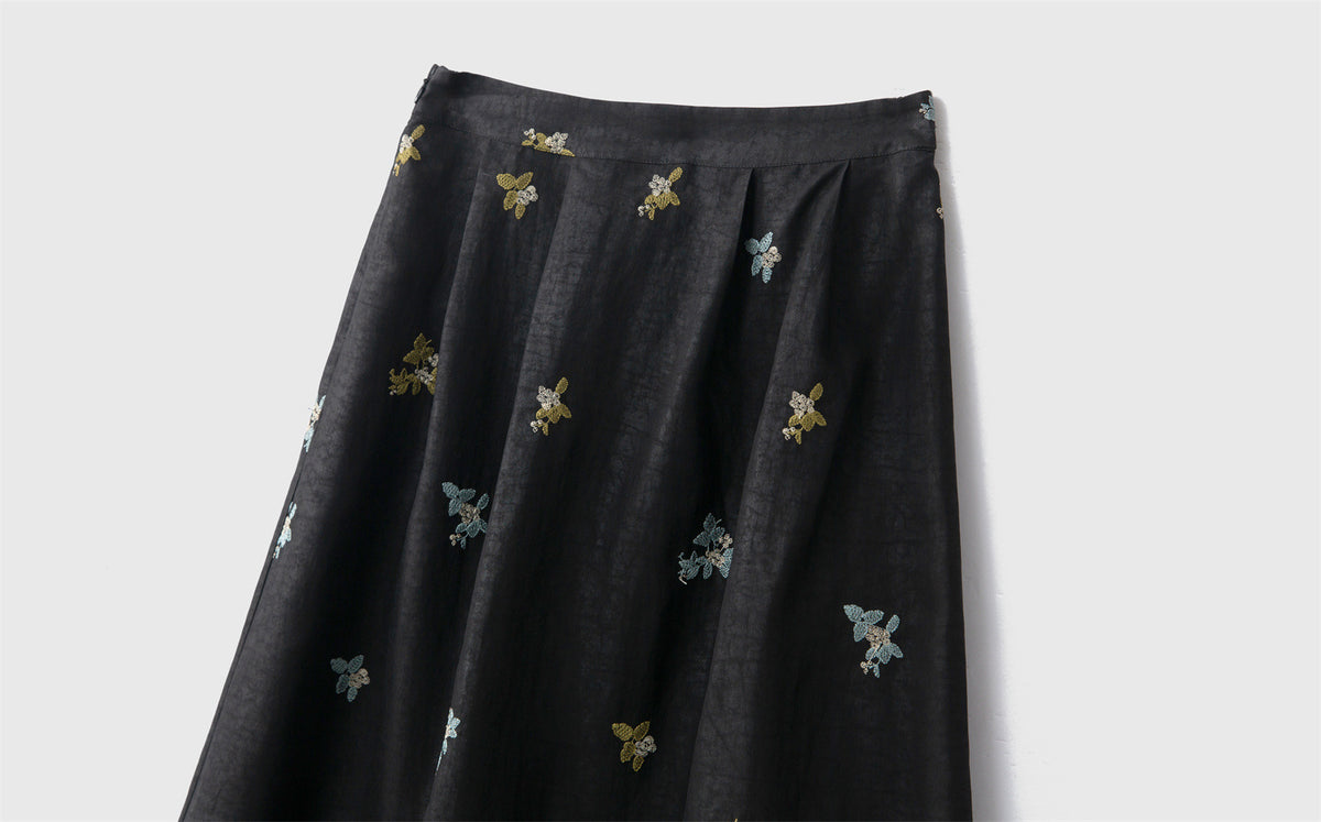 Women’s Mulberry Silk Embroidered Skirt