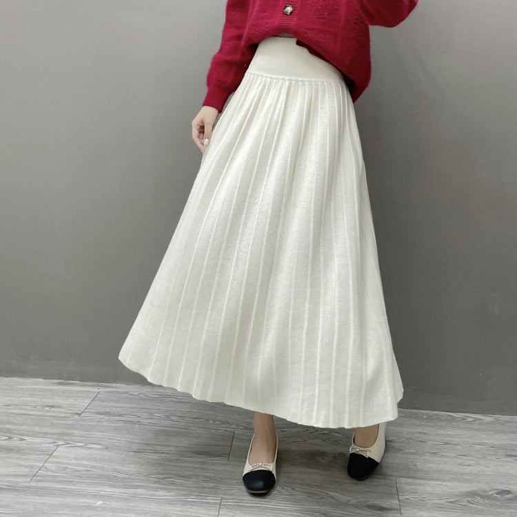 Women’s Cashmere-Wool Pleated Skirt