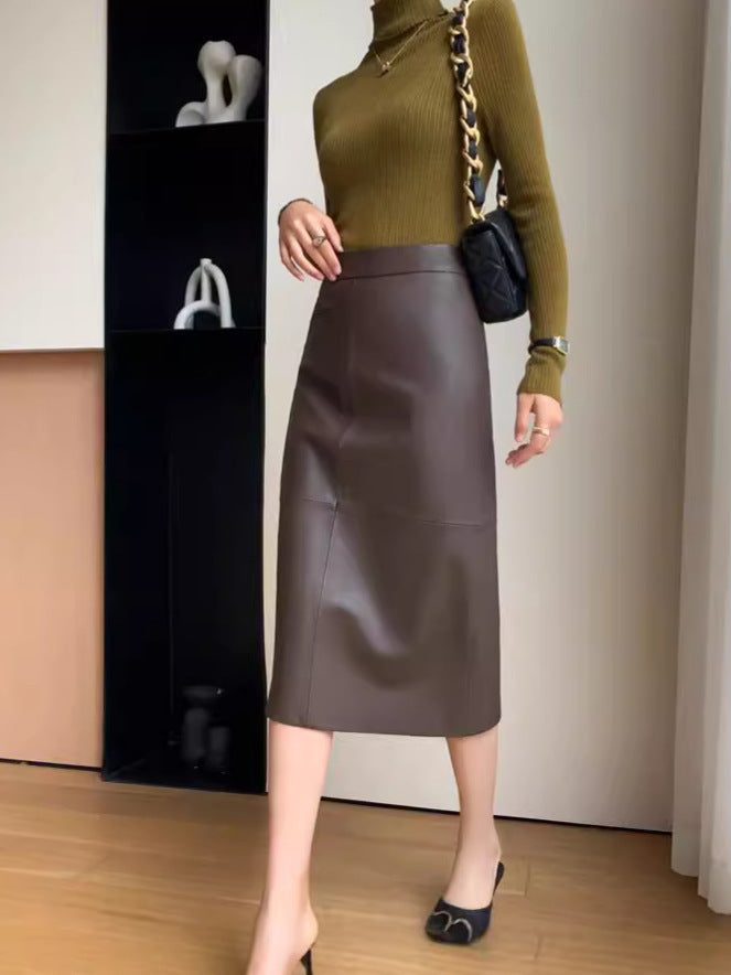 Women’s Sheepskin Leather A-Line Dress