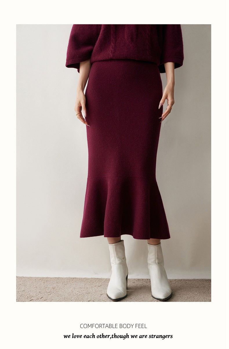 Women’s Cashmere-Wool Fishtail Skirt