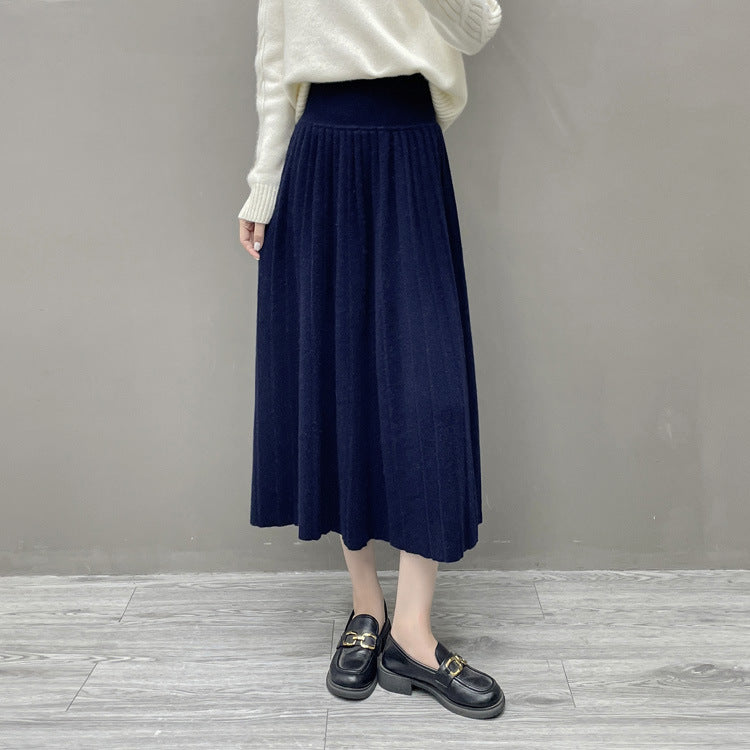 Women’s Cashmere-Wool Pleated Skirt