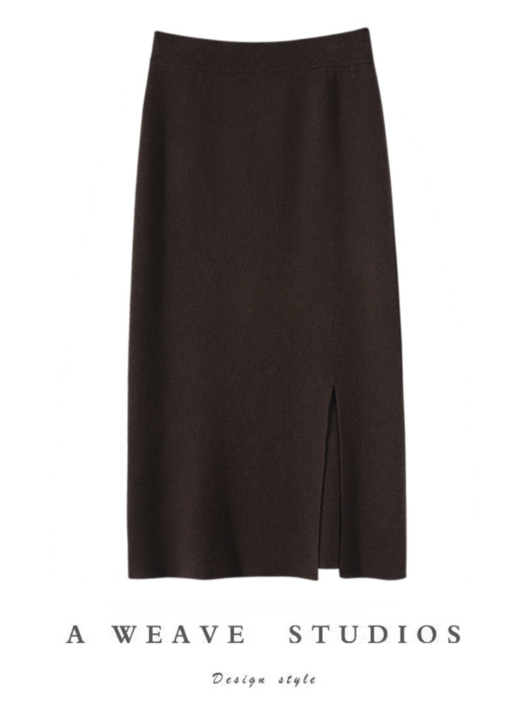 Women’s Cashmere-Style High-Waist Skirt