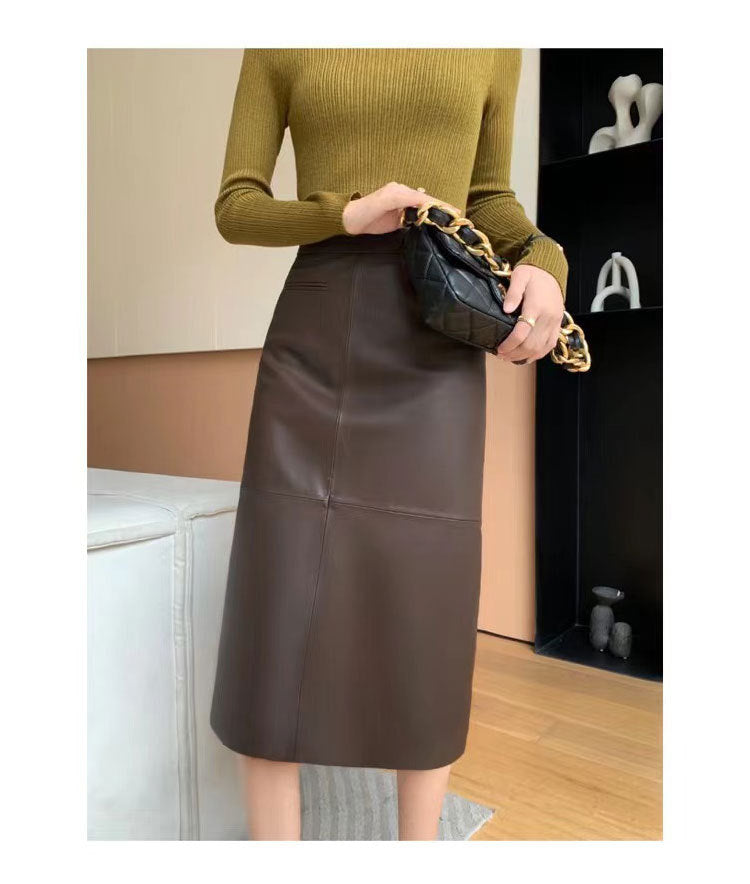 Women’s Sheepskin Leather A-Line Dress