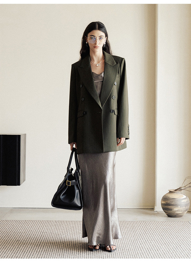 Women’s Pleated Satin-Style Dress