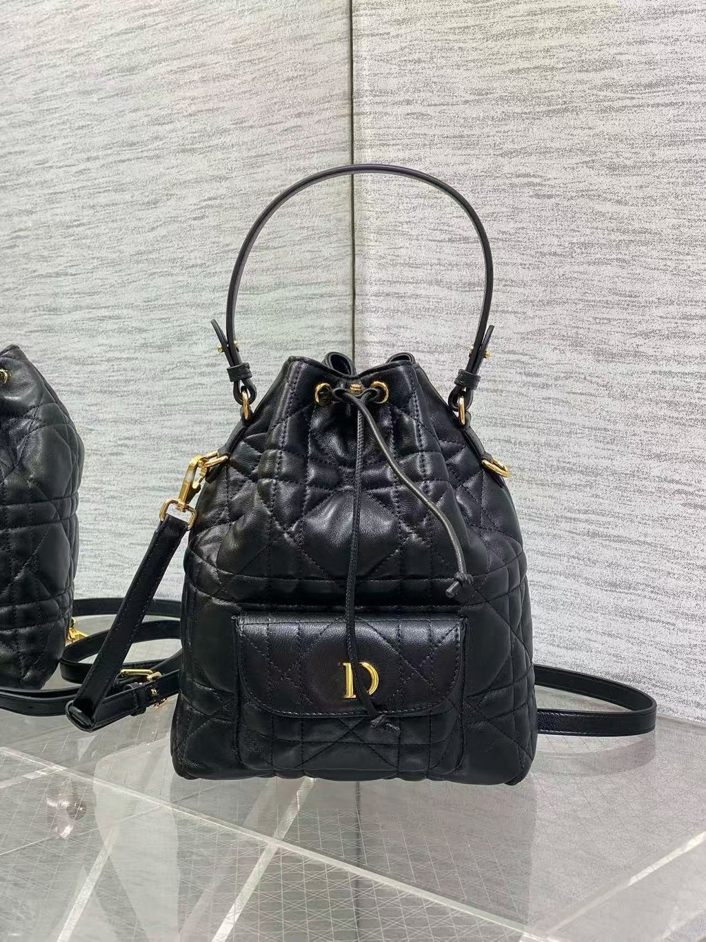 Genuine Leather Bucket Bag