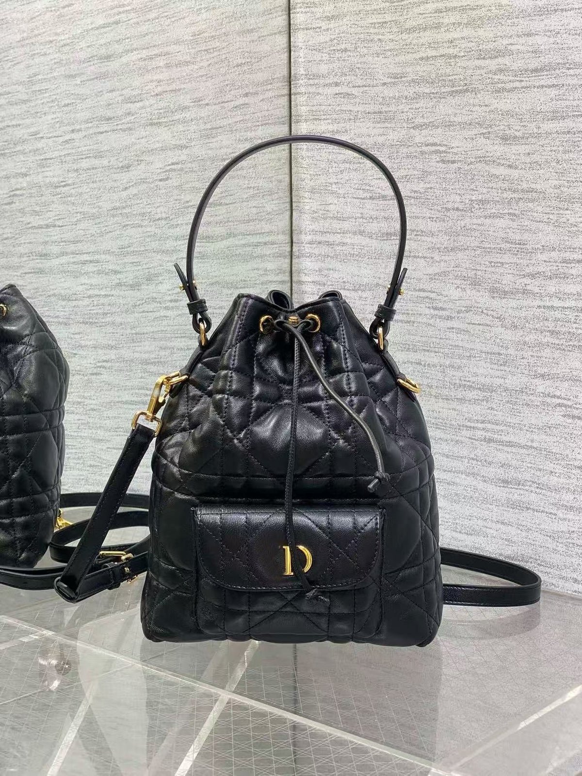 Genuine Leather Bucket Bag