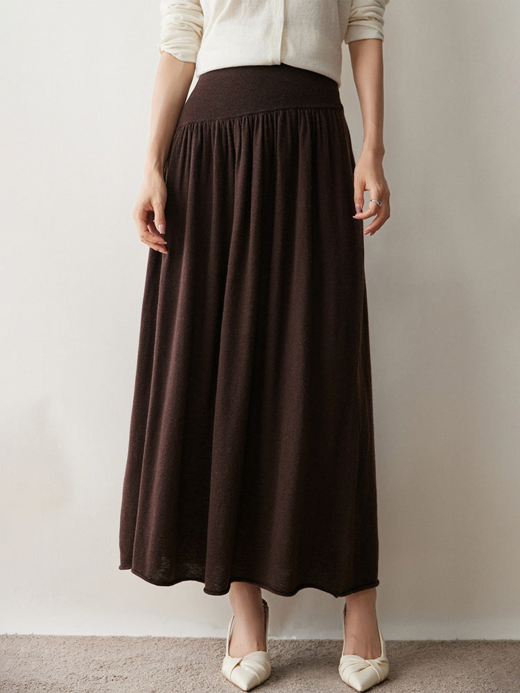 Women’s Cashmere-Wool Pleated Skirt