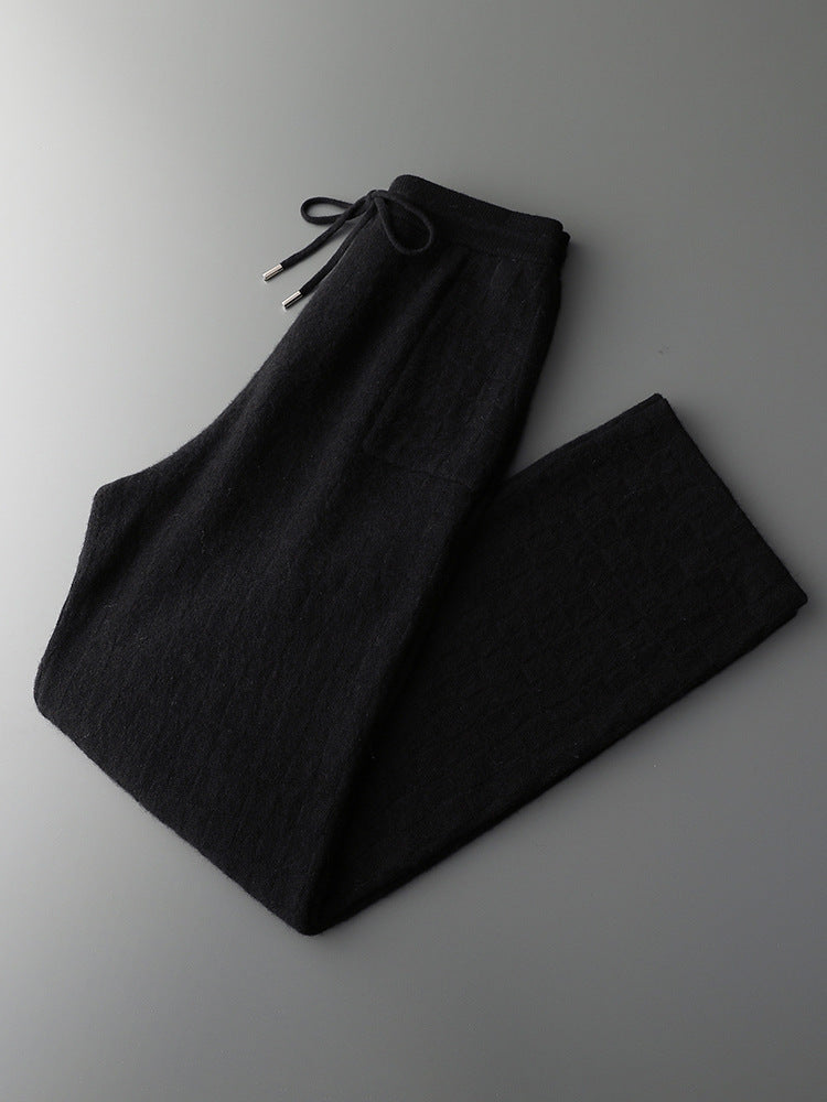 Men’s Cashmere-Style Wide-Leg Pants
