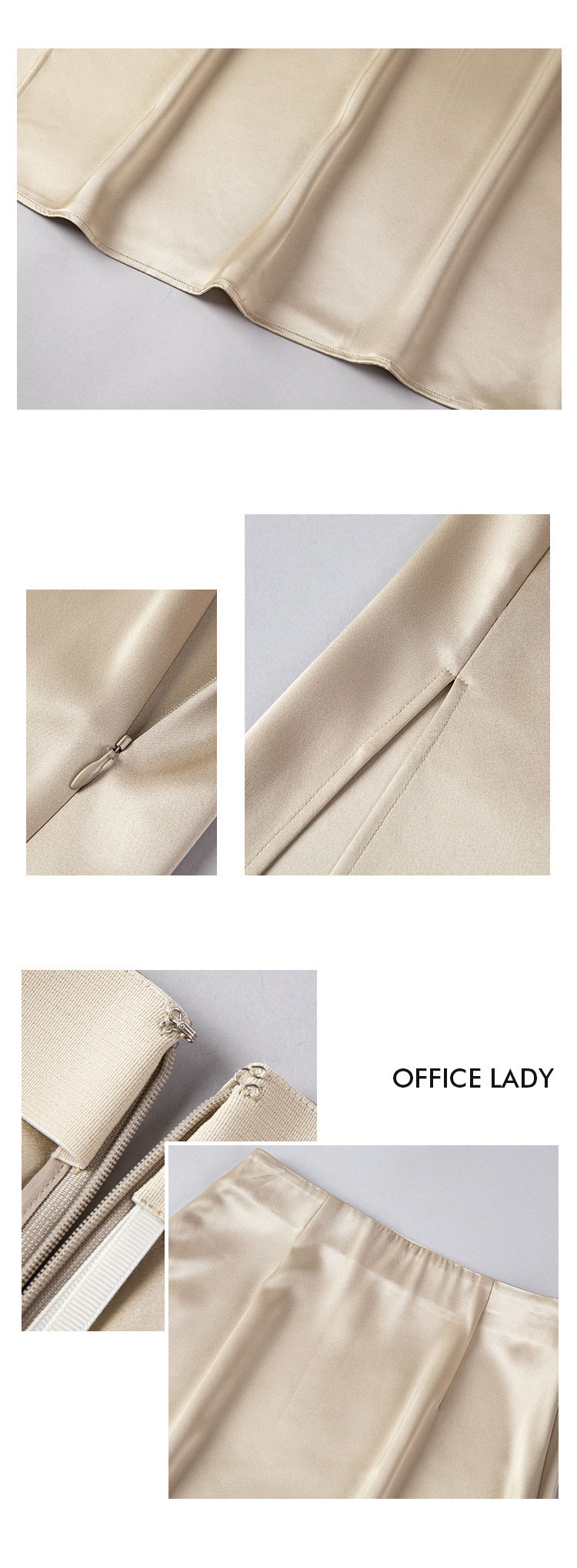 Women’s Acetate High-Waist Slit Skirt